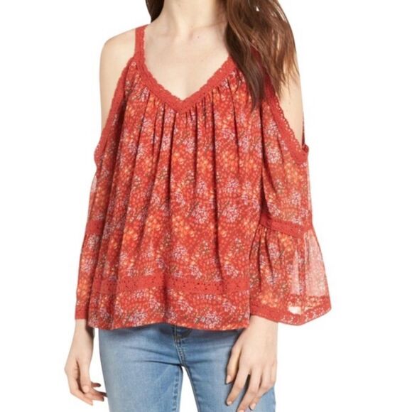 NWT Rebecca Minkoff Red Deneuve Top Blouse Size S - Picture 1 of 13